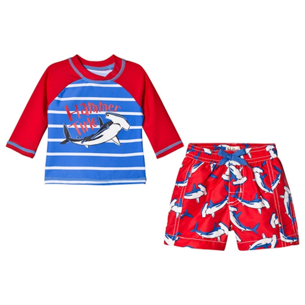 NWT Hatley Rash Guard and Swim Trunk Set